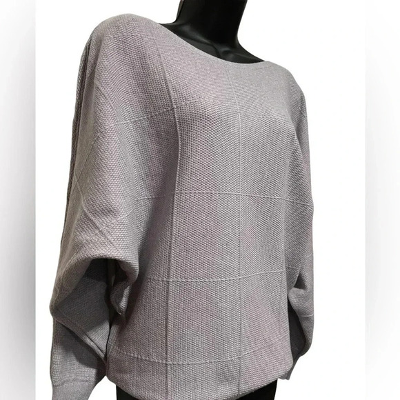 Apricot Brand Dolman Boatneck Light Gray Knit Pullover Sweater Womens Medium - Picture 1 of 9